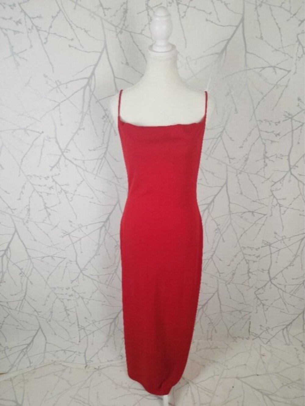 Smart Set Red Stretch Knit Strappy Cowl Neck Maxi Dress